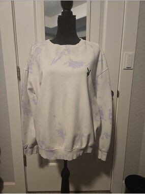 Missguided White Lavender Tie-Dye Crew Neck Sweater